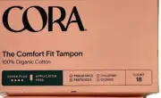 Cora Organic Applicator Free Tampons Super Plus Absorbency 7 Packs Of 18 = 126