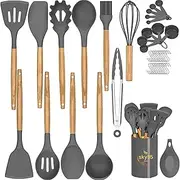 [SKY35] Kitchen Cooking Utensils Set,Stick Silicone Cooking Utensils Set, Holder,33 pcs,Non-Stick Silicone Cooking Utensils Set,Resistant Gadgets Utensil