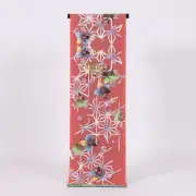 Edo Yukata Fabric Red Cherry Blossom Hemp Leaf Cotton Bolt 12m Japan Traditiona