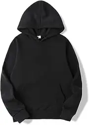 [Loodgao] Unisex Mens Long Sleeves Drawstring Plain Hooded Sweatshirt Pullover Solid Hoodie Top Undershirt