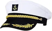 Captain's Hat,Lightweight Sailor Hat - Captain Costume Hat, Adjustable Cap Navy Marine Costume Accessory, Cool Cosplay Sailor Cap, Strop-au