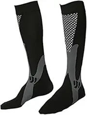 Sosoport Nylon Material Compression Socks Men Women Sports Running Socks Anti-Skid Design Size L/XL Black Blue