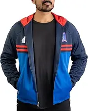 [JACKETREE] Ted Track Jacket, Jason Sudekis Sports Ted Jacket, Football Coach Blue Jacket for Men