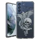 For Samsung Galaxy S20 S21 S23 S24 FE 5g TPU Case+Glass(Skull Wing)