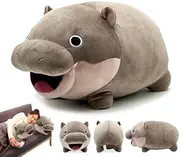 Moo Deng Hippo Plush, Moo Deng Plush Toys, Cute Pygmy Hippo Plushie Toy for Fans, Moo Deng Hippo Toy, Moo Deng Hippo Plush Toy, Soft Baby Hippopotamus Stuffed Animal Pillow (1PCS)