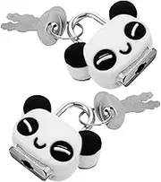 NULYLU 2pcs Cartoon Panda Mini Padlocks Cute Locks for Jewelry Boxes Luggage Diaries and Home Cabinets Durable