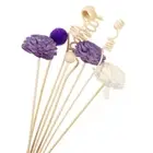 8Pcs Purple Flower Fragrance Diffuser Rattan Reed Sticks Bathroom Decor Refill