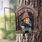 Resin Fairy Sculpture Garden Decor Dwarf Figurine Vivid Gnome Statue Garden