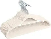 Uandhome Velvet Suit Hangers, 30 Pack Non-Slip Velvet Hangers with Tie Organisers, Heavy Duty Coat Hangers 360 Degree Swivel Hooks Premium Space Saving Design (Beige)