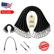 Adjustable 21" Tarp Tie Down Straps - 25 Pack of Heavy Duty Bungee Cords