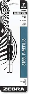 Zebra Pen Ballpoint F-Refills for F-301, F-301 Ultra & 301 A Pens, Fine Point, 0.7 mm, Black (Pack of 1,2 Count Total)