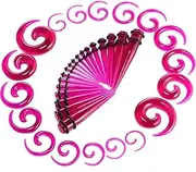 [Decentraland] 1 SET 14 G-00 G Purple Solid Acrylic Ear Tapers Plugs Stretching Kit Spiral Snail Tapers Tunnels Swirl Cone Shape Expander Gauges Hide Septum Stretcher Body Piercing Jewelry Women Men