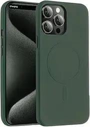 TR4U iPhone 15 Pro Case, Magnetic Silicone, [Strong Magnetic Attachment] 15 Pro Case [Compatible with MagSafe Accessories] iPhone 15 Pro Phone Case [Built in Magnets] (Pine Green)