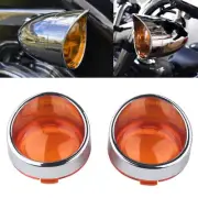 Turn Signal Light Amber Lens Cover Bezels Visor Fit For Harley Davidson Softail