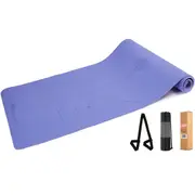 METEOR 183x65cm Non-slip Yoga Mat, 6mm Thick TPE Yoga Mat, Exercise Mat, Pilates Mat, Workout Mat, Gym Mat