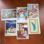 Set of 6 Christmas Card bundle Retro style NEW