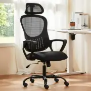 Office/ Gaming Chair, Ergonomic Mesh Desk Chair High Back and Headrest, Black
