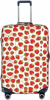 [FSCEV] Strawberry Trolley Suitcase Protective Cover Business Travel Luggage Protector Fashion 18-32 Inches, White, L