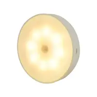 在飛比找松果購物優惠-(雙色)磁吸圓型感應燈 感應燈 小夜燈 燈 LED 人體感應