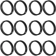 [Kwoencxi] 10G-50mm Black Silicone Gauges for Ears Soft Double Flare Tunnels Plugs Earrings Rubber Gauges Tunnel Earring Flexible Tunnel Plug Gauge Retainer Stretching Kit Piercing Jewelry Women Men