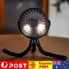 Baby Stroller Fan with Flexible Tripod USB Charging Fan for Office Room (Black)