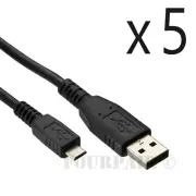 5 Pack Lot - 6ft Micro USB Charger Cable Cord for Xbox One Wireless Controller