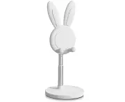 Cute Bunny Phone Stand, Angle Height Adjustable Phone Stand , Compatible with iPad, Tablets, Phones White