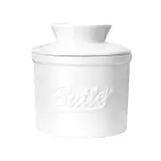 Butter Crock with lid For Soft Ceramic French keeper Leave On Counter Water Line