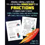 MINECRAFT COLORING MATH BOOK FRACTIONS GRADES 2-5 AGES 6-8