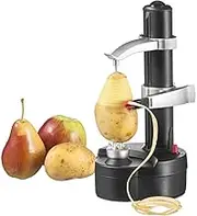 TongBF Multifunctional Electric Automatic Peeler Stainless Steel Fruit and Vegetable Peeler Machine for Apple and Potato (Black) (Black)