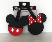 Disney Mickey Minnie Mouse Luggage Tags Set Bag Charms NWT