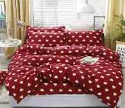 3D White Love On Red Background 12051 Quilt Cover Set Bedding Set Pillowcases Duvet Cover KING SINGLE DOUBLE QUEEN KING