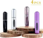 Portable Mini Refillable Perfume Atomizer Bottles -4 Pack, 5ml Travel Spray
