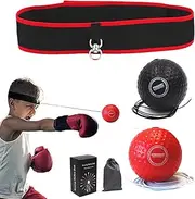 Boxing Reflex Ball, WADY Reflex Ball Set, 2 React Reflex Ball Plus 2 Adjustable Headband, Great for Reflex, Timing, Accuracy, Focus and Hand Eye Coordination Training of Boxing