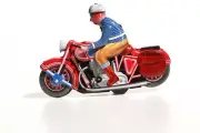 Red Motorcycle. Tin Toy / retro / clockwork toy motorbike