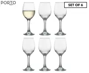 Set of 6 Porto 300mL Harvest White Wine Glasses