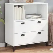 Bookcase storage cabinet white 80x40x90 cm engineered wood display 4944
