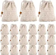 40 Pack Soap Exfoliating Bags,Soap Saver Made Sisal Mesh Soap Bag Bar Soap Bag with Drawstring for Bath & Shower Use