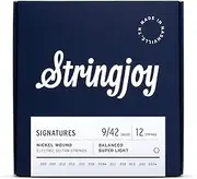 Stringjoy BAL0922 12 String Signature Nickel Electric Guitar Strings, (Balanced Super Light Gauge - 9-42)