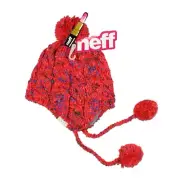 NEFF Women's Ainsley Pom Coral Beanie Hat Winter Head Wear One Size