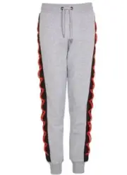 Topshop Gray And Red Corded Sweatpants Fleece Pants US Womens Size 4 New Nwt