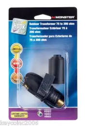 Monster Cable Outdoor Transformer 300 Ohm Black Card