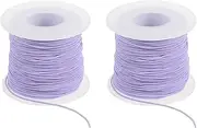 uxcell Elastic String for Bracelet 164 Ft/50 Meter Length 0.8 mm Dia, 2 Roll Sturdy Stretchy String Cord for Jewelry Making Necklace Beading Craft DIY, Light Purple
