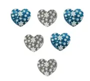 Snowflake Glitter Hearts - Shelly's Buttons - Winter Christmas - Craft Scrap Sew