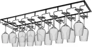 Wine Glass Rack under Cabinet, 8 Row Extreme Large Stemware Hanger, Metal Wine G