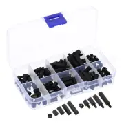 120 Pcs M3 Standoff Screws Nylon Hex PCB Standoffs Nuts Assortment Black