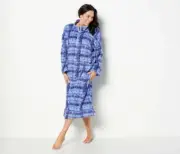 Stan Herman Women’s Plush Boucle Plaid Cuddler with Blanket Stitching- One Siz