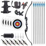 40 ibs Takedown Recurve Bow Set Bow Sight Arrow Rest for Archery Hunting Target