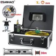 30M 7'' Drain Sewer Camera Pipe Inspection Camer 800TVL Video DVR 360°Rotating