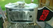 NEW Poker Gambling Vegas Belt Buckle whiskey flask casino R. FLUSH card decanter